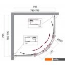 Душевые кабины BelBagno UNO-195-R-2-80-P-Cr (текстурное стекло)