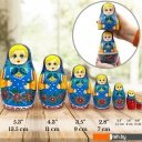 Развивающие игрушки Брестская Фабрика Сувениров В синем платке и сарафане с цветочным декором (набор 7 шт)