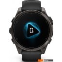Умные часы и браслеты Garmin Fenix 8 Sapphire, Titanium 47мм (угольно-черный DLC, пепельно-черный силиконовый ремешок)