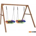 Детские спортивные комплексы и игровые площадки Капризун Деревянные с двумя гнездами Гексагон Р911-79