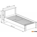 Кровати Mobi Джастин 11.54 90x190 (белый PE шагрень/дуб белый Exclusive/белая шагрень)