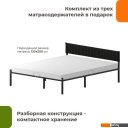 Кровати Домаклево Лофт Компакт 120x200 (черный/черный велюровый чехол)