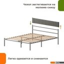 Кровати Домаклево Лофт Компакт 140x190 (серый/темно-серый велюровый чехол)