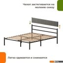 Кровати Домаклево Лофт Компакт 140x190 (черный/темно-серый велюровый чехол)