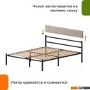 Кровати Домаклево Лофт Компакт 160x190 (черный/кремовый велюровый чехол)