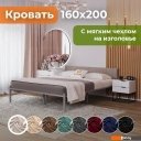 Кровати Домаклево Лофт Компакт 160x200 (серый/бежевый велюровый чехол)