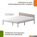 Кровати Домаклево Лофт Компакт 160x200 (серый/бежевый велюровый чехол)