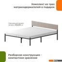 Кровати Домаклево Лофт Компакт 160x200 (черный/бежевый велюровый чехол)