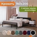 Кровати Домаклево Лофт Компакт 160x200 (черный/темно-серый велюровый чехол)