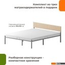 Кровати Домаклево Лофт Компакт 180x190 (серый/бежевый велюровый чехол)