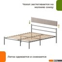 Кровати Домаклево Лофт Компакт 180x190 (серый/кремовый велюровый чехол)