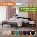 Кровати Домаклево Лофт Компакт 180x190 (черный/черный велюровый чехол)