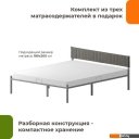 Кровати Домаклево Лофт Компакт 180x200 (серый/темно-серый велюровый чехол)