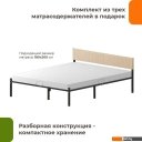 Кровати Домаклево Лофт Компакт 180x200 (черный/бежевый велюровый чехол)