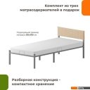 Кровати Домаклево Лофт Компакт 80x190 (серый/бежевый велюровый чехол)