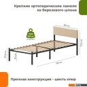 Кровати Домаклево Лофт Компакт 80x190 (черный/бежевый велюровый чехол)