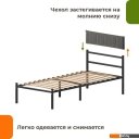 Кровати Домаклево Лофт Компакт 80x190 (черный/темно-серый велюровый чехол)