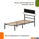 Кровати Домаклево Лофт Компакт 80x190 (черный/черный велюровый чехол)