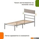 Кровати Домаклево Лофт Компакт 90x190 (серый/кремовый велюровый чехол)