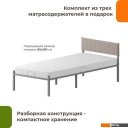 Кровати Домаклево Лофт Компакт 90x190 (серый/кремовый велюровый чехол)