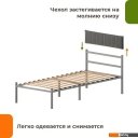 Кровати Домаклево Лофт Компакт 90x190 (серый/темно-серый велюровый чехол)