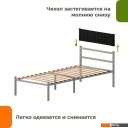 Кровати Домаклево Лофт Компакт 90x190 (серый/черный велюровый чехол)