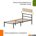 Кровати Домаклево Лофт Компакт 90x190 (черный/бежевый велюровый чехол)