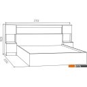 Кровати МДК КР314 160x200/1020x2352x2232 с закроватным модулем (дуб млечный)