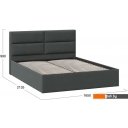 Кровати Трия Глосс универсальный тип 1 160x200 (велюр графит)