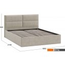 Кровати Трия Глосс универсальный тип 1 160x200 (микровелюр Jercy Cream)