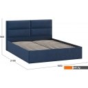 Кровати Трия Глосс универсальный тип 1 160x200 (микровелюр Wellmart Blue)