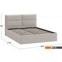 Кровати Трия Глосс универсальный тип 1 с ПМ 160x200 (велюр Confetti Smoke)