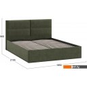Кровати Трия Глосс универсальный тип 1 с ПМ 160x200 (микровелюр Jercy Deep Green)