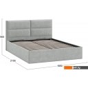 Кровати Трия Глосс универсальный тип 1 с ПМ 160x200 (микровелюр Jercy Silver)