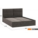 Кровати Трия Глосс универсальный тип 1 с ПМ 160x200 (микровелюр Jercy Stone)