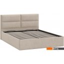 Кровати Трия Глосс универсальный тип 1 с ПМ 160x200 (микровелюр Wellmart Dark Beige)