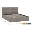 Кровати Трия Глосс универсальный тип 1 с ПМ 160x200 (микровелюр Wellmart Latte)
