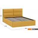 Кровати Трия Глосс универсальный тип 1 с ПМ 160x200 (микровелюр Wellmart Yellow)