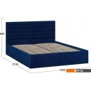 Кровати Трия Порто универсальная 160x200 (велюр Confetti Blue)