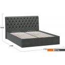 Кровати Трия Скарлет универсальная тип 1 с ПМ 160x200 (велюр графит)