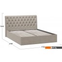 Кровати Трия Скарлет универсальная тип 1 с ПМ 160x200 (велюр мокко темный)