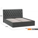 Кровати Трия Скарлет универсальная тип 1 с ПМ и зашлушиной 160x200 (велюр графит)
