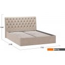 Кровати Трия Скарлет универсальная тип 1 с ПМ и заглушиной 160x200 (велюр мокко светлый)