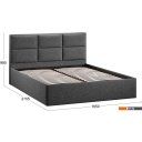 Кровати Трия Стелла Тип 1 c ПМ и заглушиной 160x200 (микровелюр Jercy Graphite)