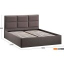 Кровати Трия Стелла Тип 1 c ПМ и заглушиной 160x200 (микровелюр Jercy Stone)