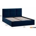Кровати Трия Стелла Тип 1 c ПМ и заглушиной 160x200 (микровелюр Wellmart Blue)