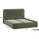 Кровати Трия Тиффани Тип 1 c ПМ и заглушиной 160x200 (микровелюр Jercy Deep Green)
