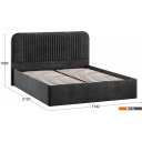 Кровати Трия Тиффани Тип 1 c ПМ и заглушиной 160x200 (микровелюр Jercy Graphite)
