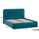 Кровати Трия Тиффани Тип 1 c ПМ и заглушиной 160x200 (микровелюр Jercy Izumrud)