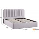 Кровати Трия Тиффани Тип 1 c ПМ и заглушиной 160x200 (микровелюр Jercy Silver)